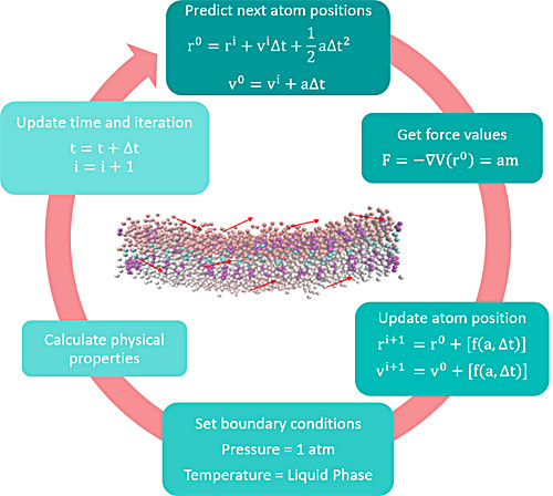 Molecular dynamics simulations -- flowchart